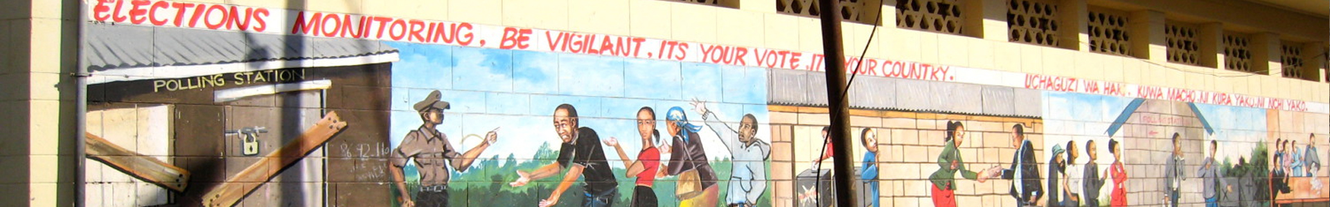 Wall art warning against election fraud